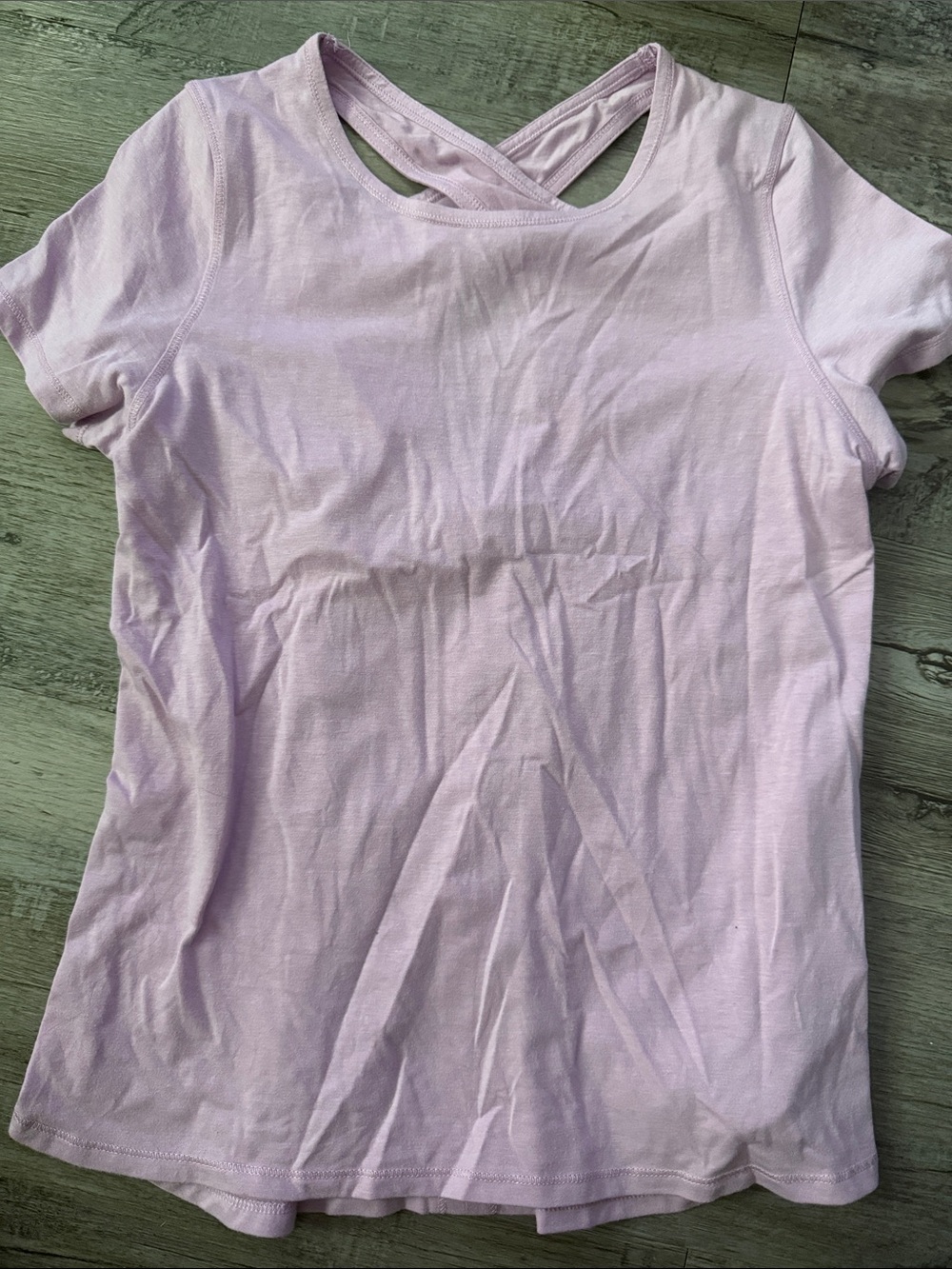 Avia Lavender Crisscross Back Short Sleeve Tee